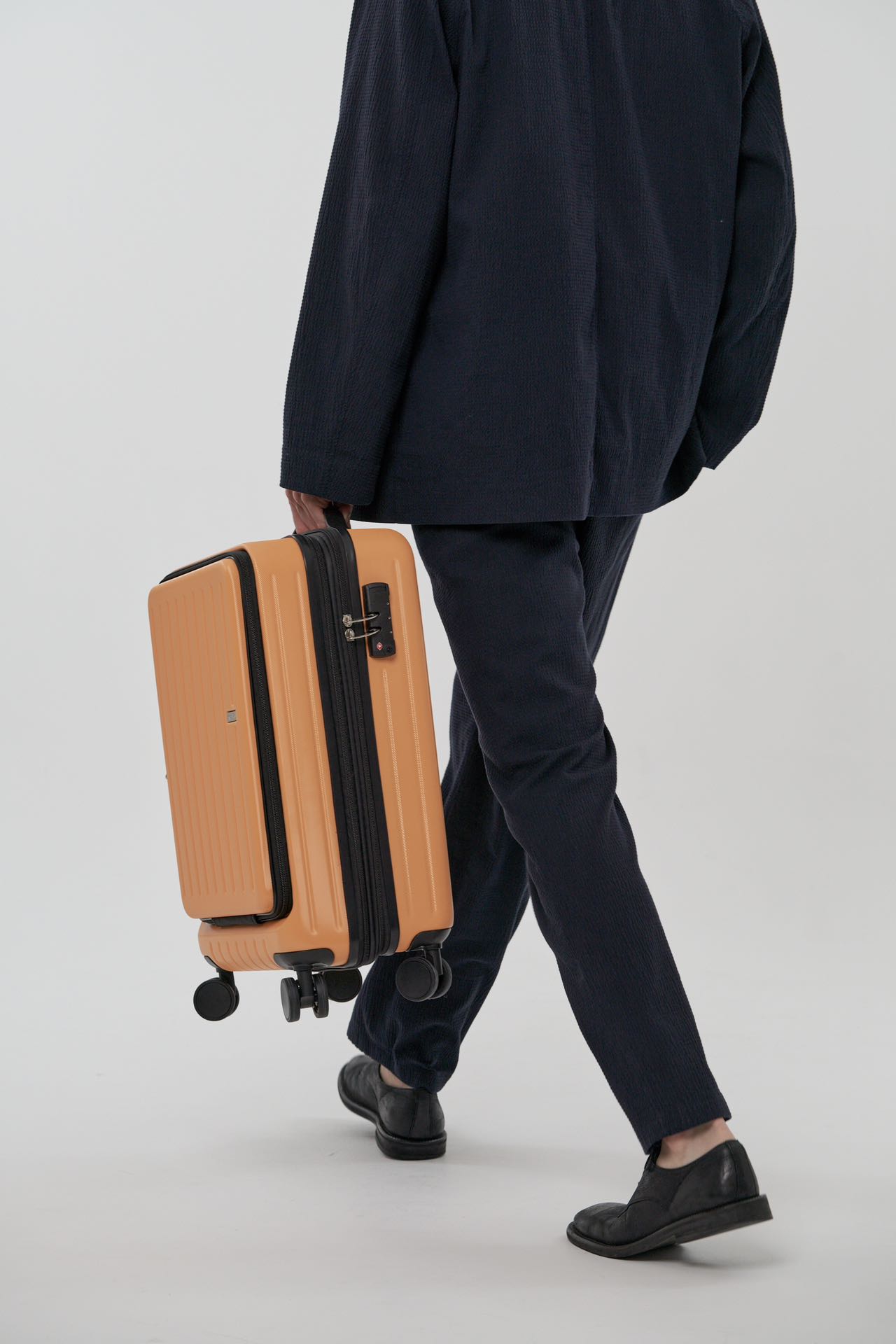 20 Inch Abs Pc Front Pocket Luggage Business Laptop Travel Bag Carry on Tsa Lock Trolley Bag