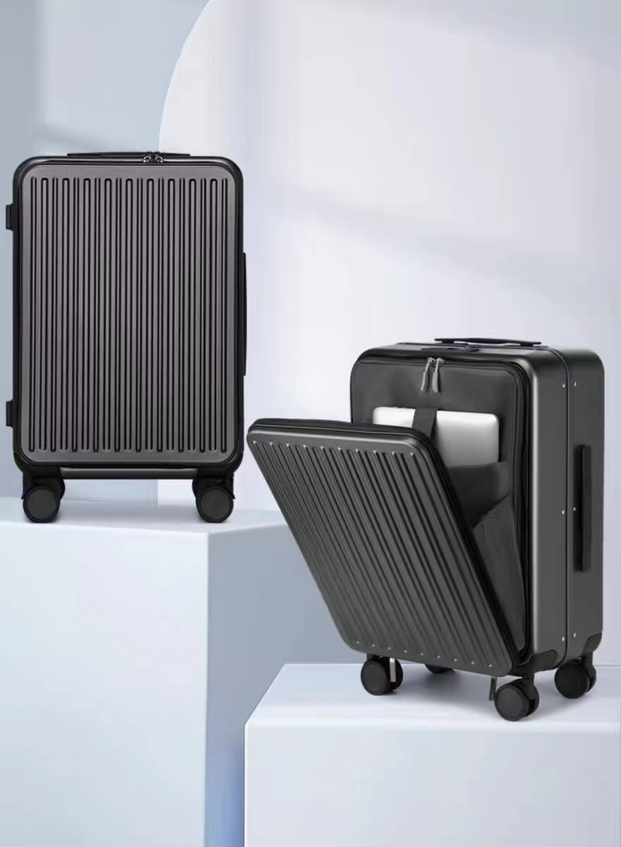 20 Inch 26 Inch Laptop Luggage Business Suitcase Front Pocket Trolley Bag Aluminum Frame Tsa